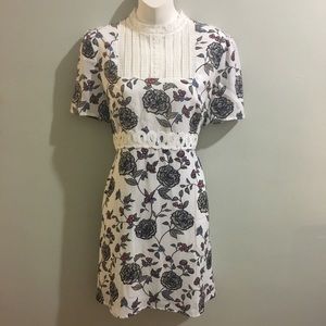 Black, White & Red Floral Dress - Item#23